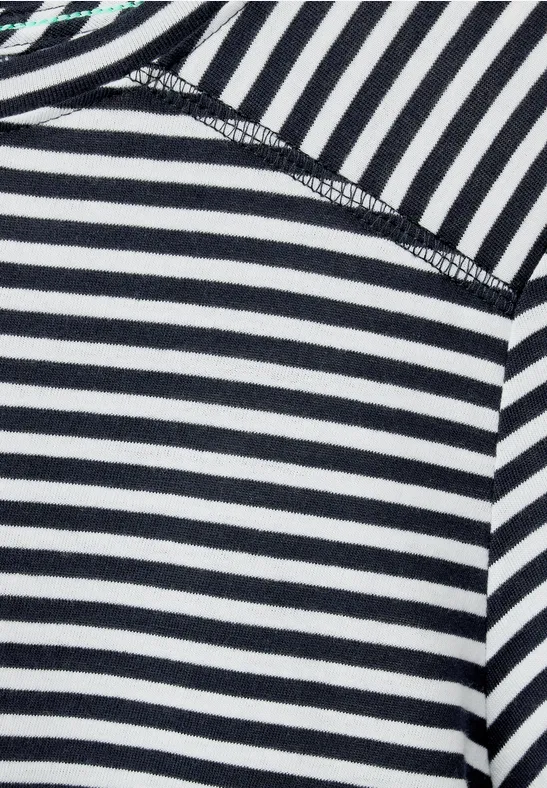 Basic Streifenshirt deep blue