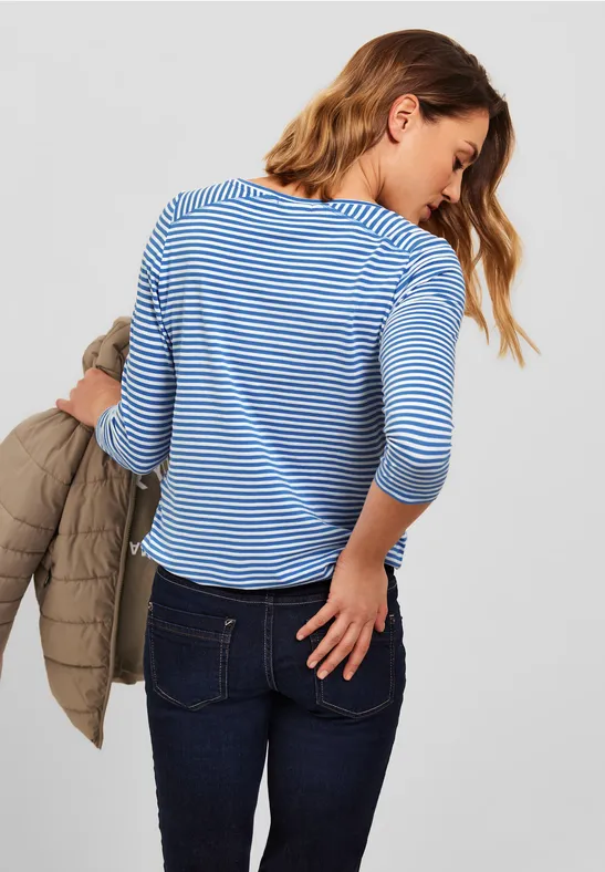 Basic Streifenshirt campanula blue