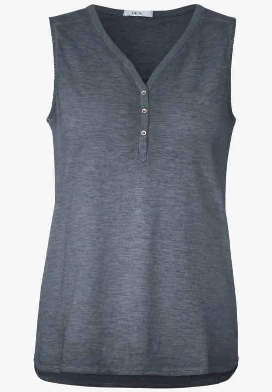 Damentop in Unifarbe deep blue