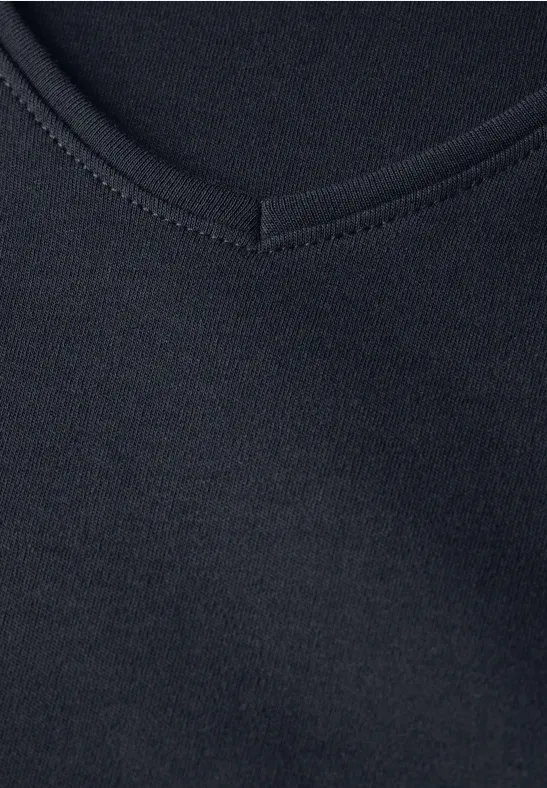 T-shirt basique à col en V universal blue