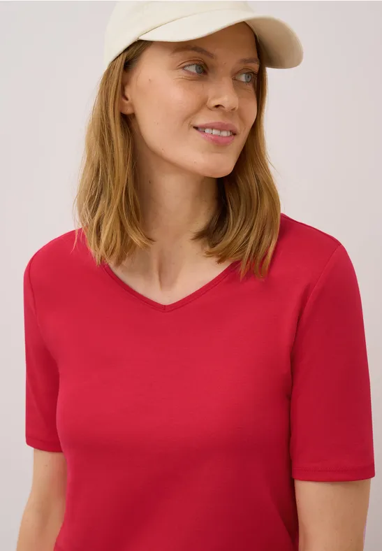 V-Neck T-Shirt glazed apple red