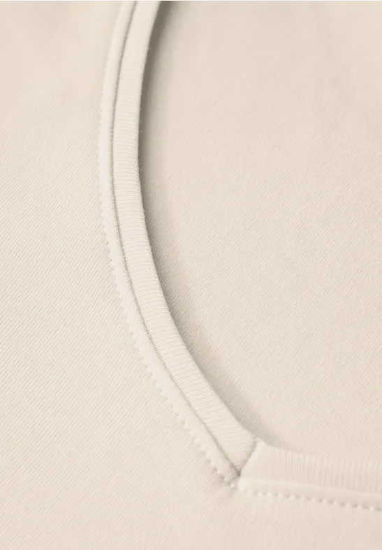 T-shirt à col en V light beige