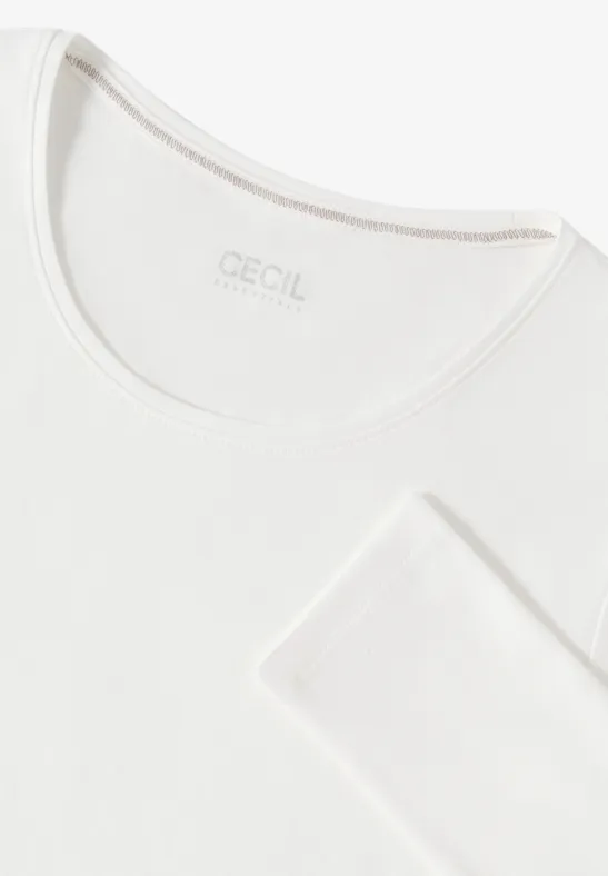 Basic Langarmshirt vanilla white