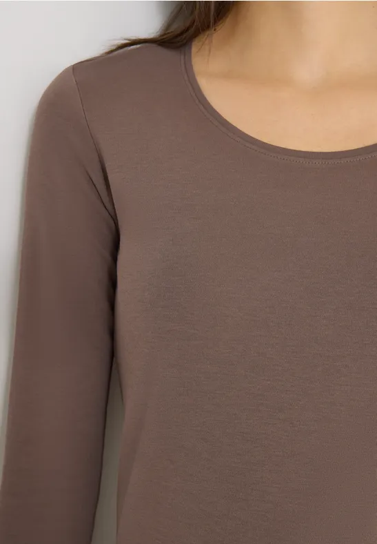 Basic Langarmshirt urban taupe