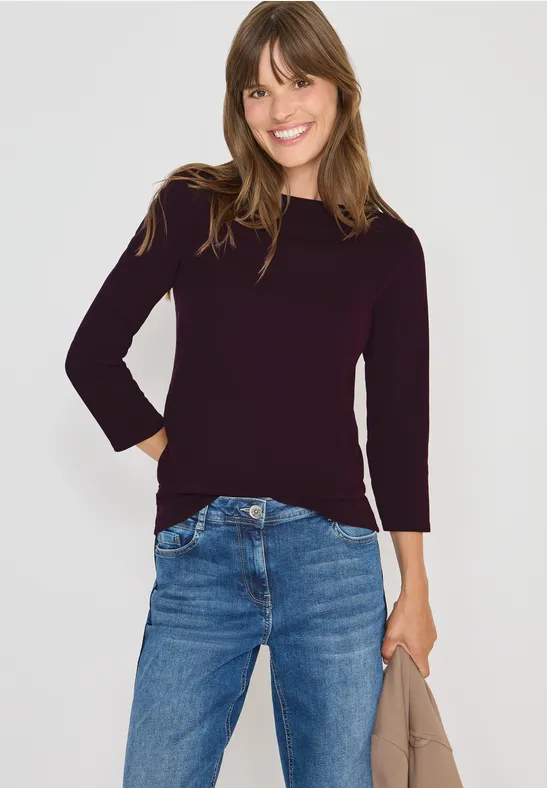 Basic U-Boot Shirt eggplant red