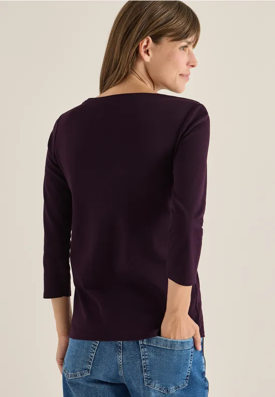 Basic U-Boot Shirt eggplant red