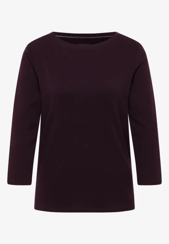Basic U-Boot Shirt eggplant red