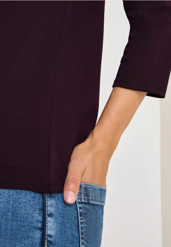 Basic U-Boot Shirt eggplant red