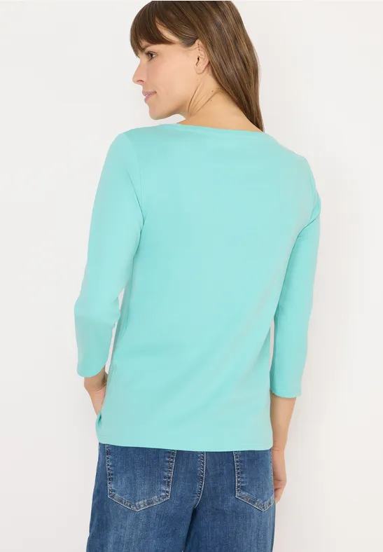 Basic Shirt in Unifarbe sea foam blue