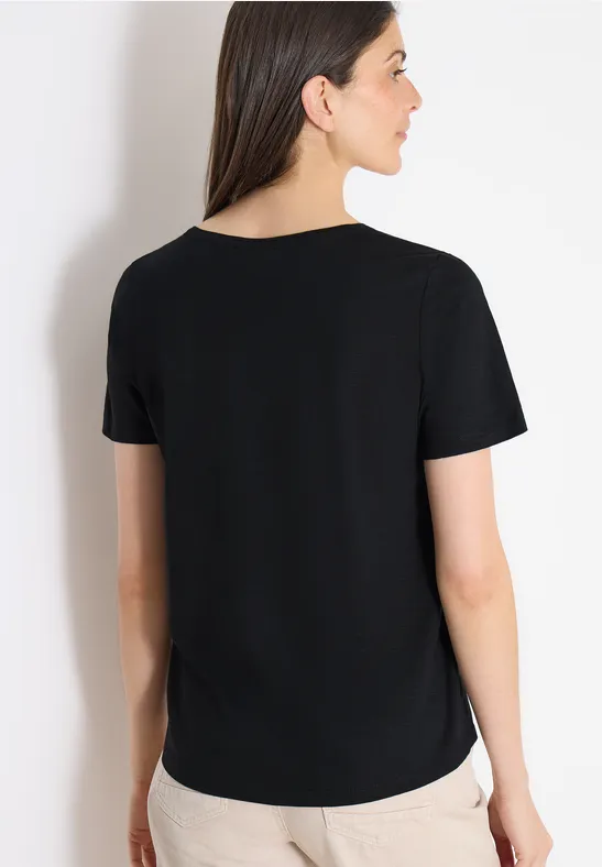 Basic T-Shirt mit Rundhals in Unifarbe Black