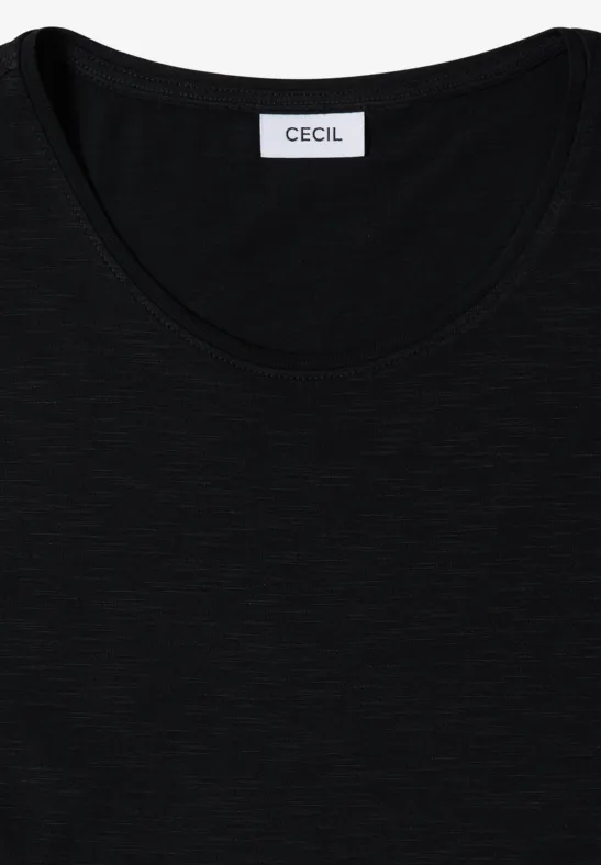 Basic T-Shirt mit Rundhals in Unifarbe Black