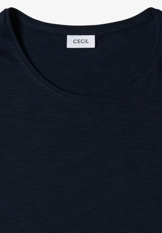 Basic T-Shirt mit Rundhals in Unifarbe universal blue