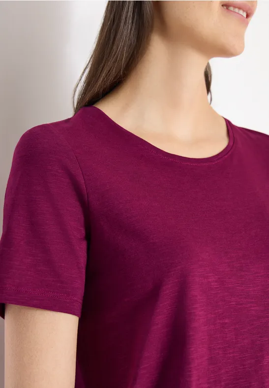 Basic T-Shirt mit Rundhals magenta purple