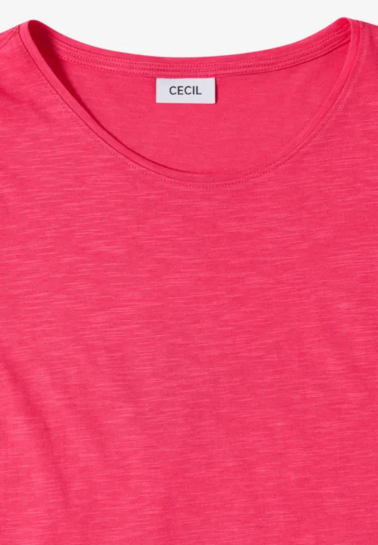 Basic T-Shirt mit Rundhals geranium red