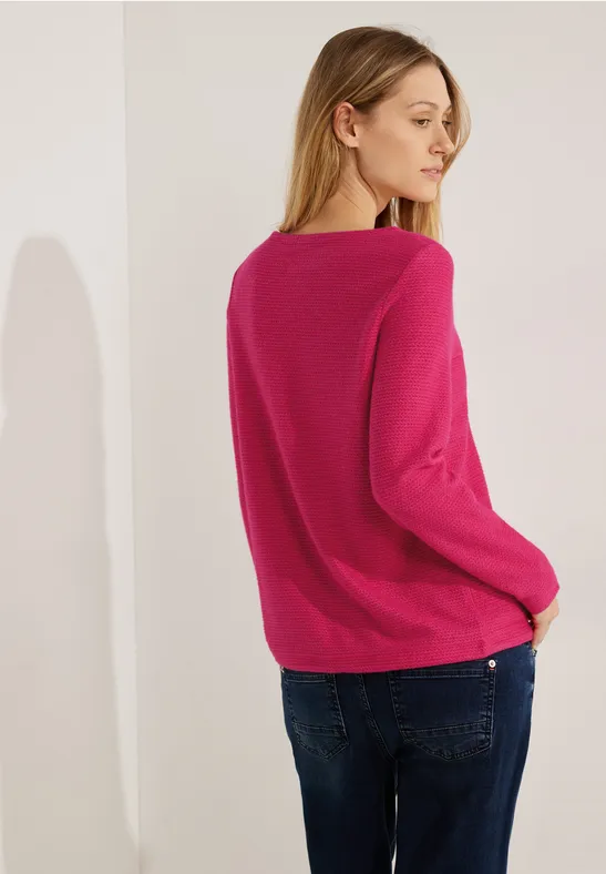Struktur Langarmshirt cosy coral