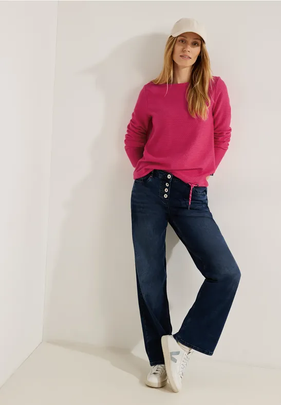 Struktur Langarmshirt cosy coral