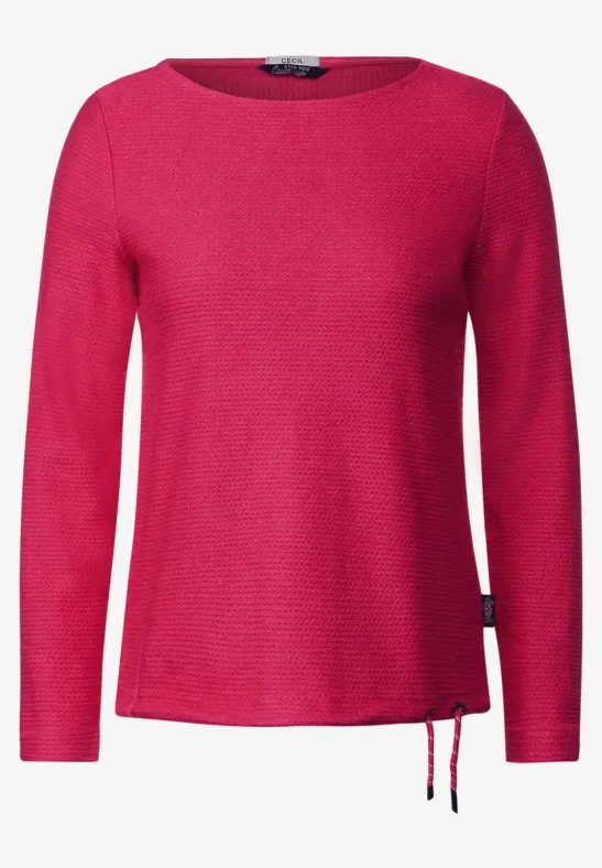 Struktur Langarmshirt cosy coral