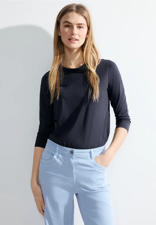 T-shirt basique à manches 3/4 universal blue