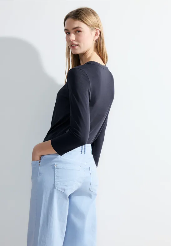 T-shirt basique à manches 3/4 universal blue