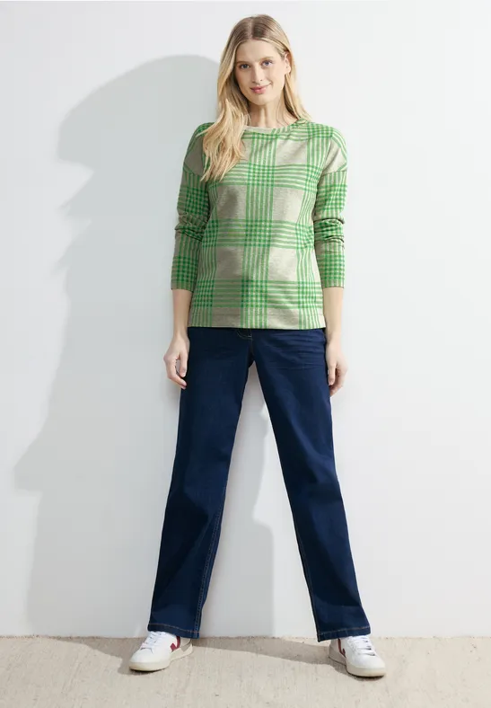 Jacquard Karoshirt celery green