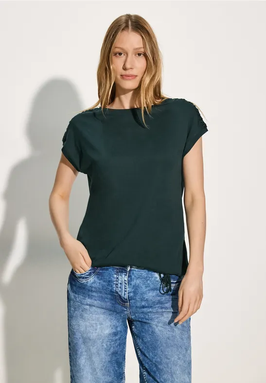 T-Shirt mit Knotendetail fir green