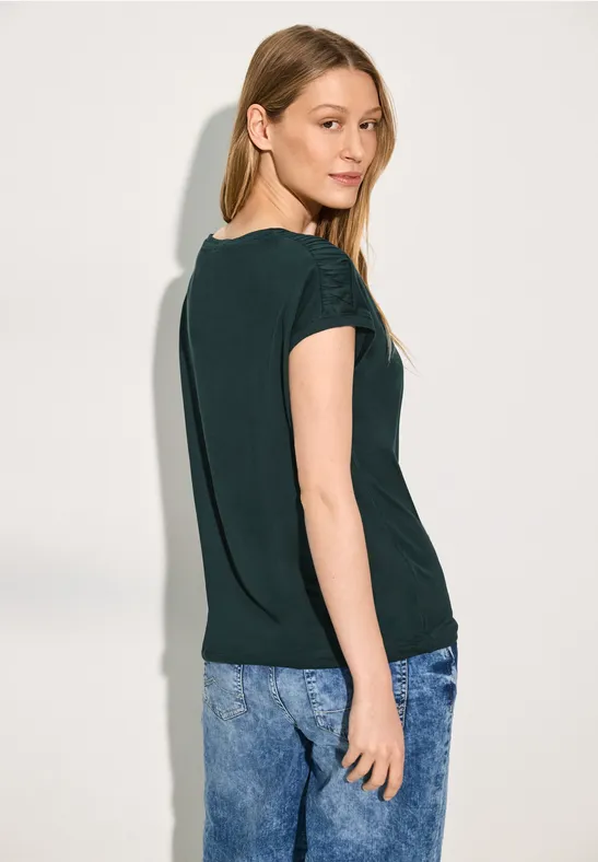 T-Shirt mit Knotendetail fir green