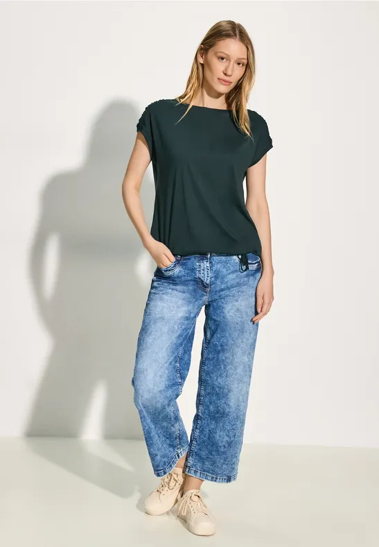 T-Shirt mit Knotendetail fir green