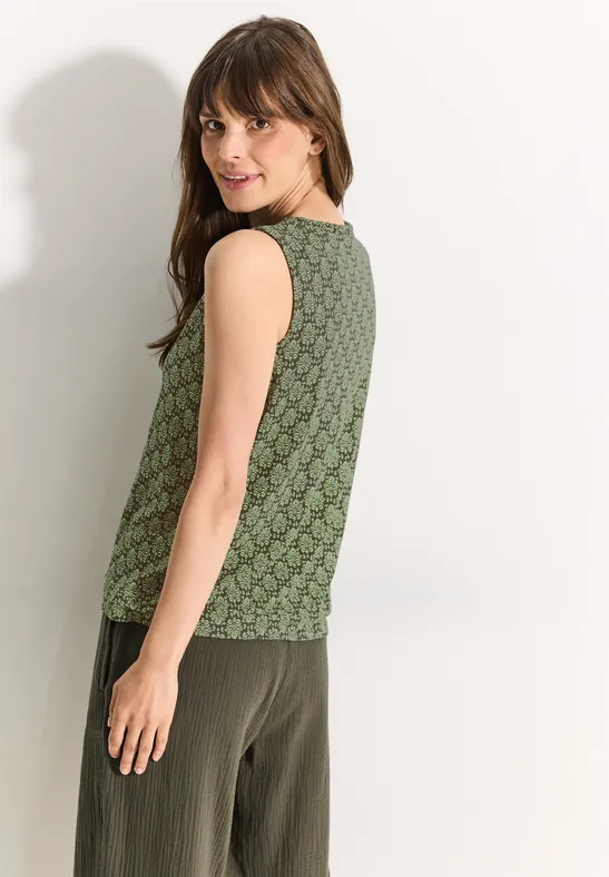 Print Top cool khaki