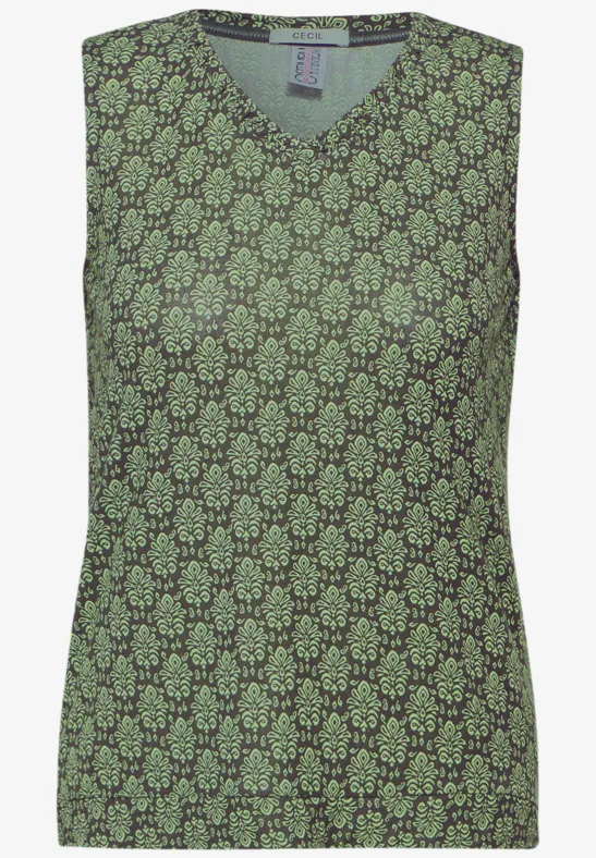Print Top cool khaki