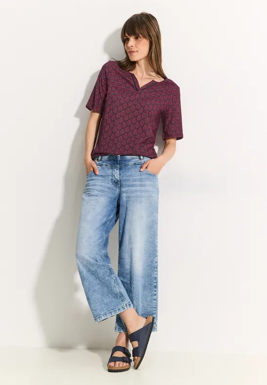 T-shirt met print aubergine red