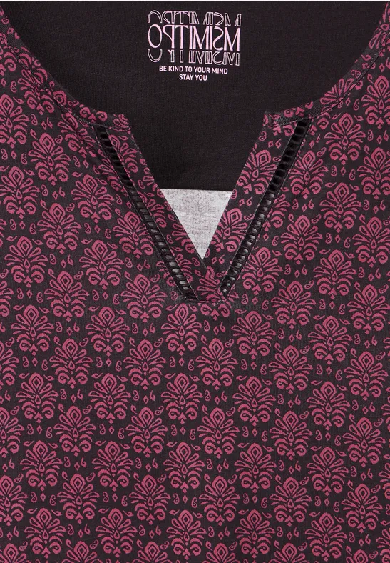 T-shirt met print aubergine red