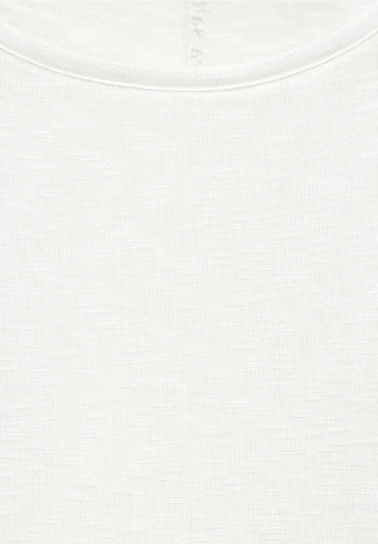 T-shirt avec détail en dentelle vanilla white