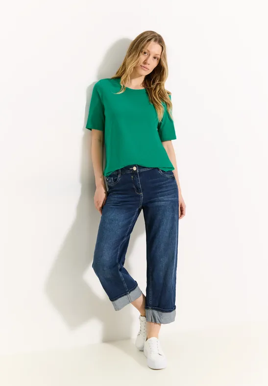 T-shirt basique en coton malachite green