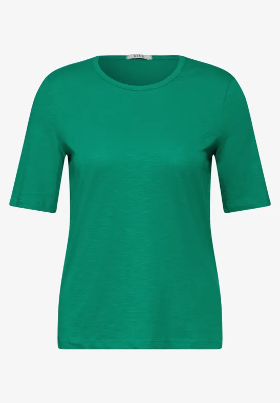 T-shirt basique en coton malachite green