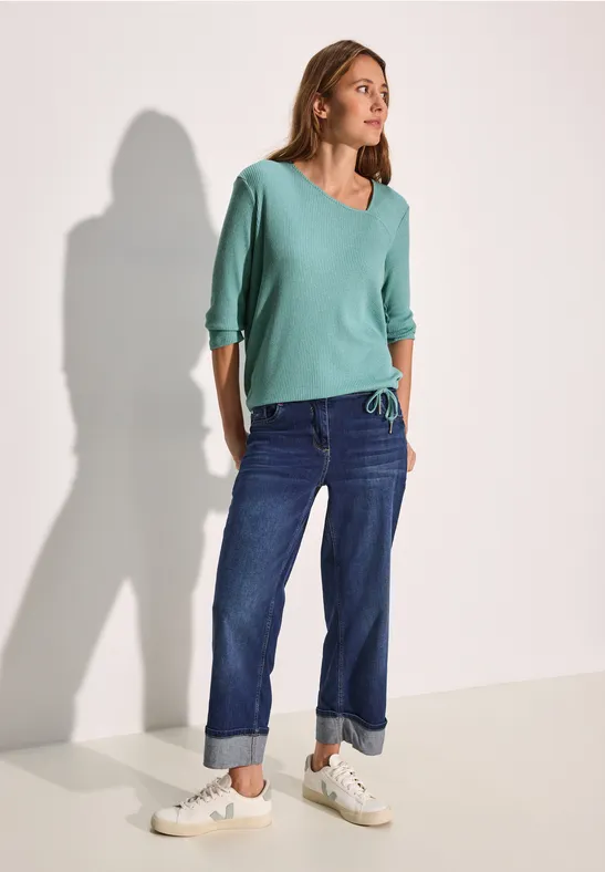 Pull en maille fine adriatic green melange