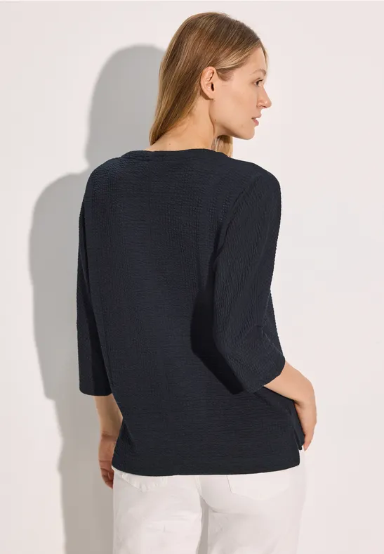 Jaquard-Struktur-Shirt universal blue