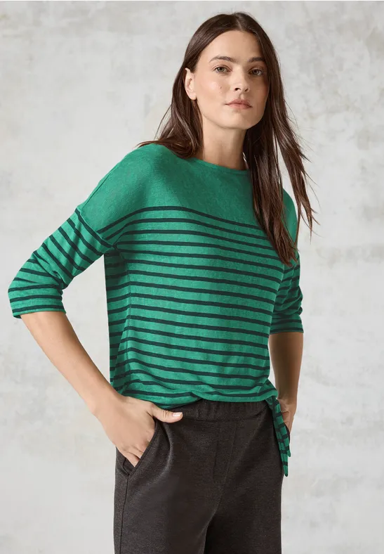 T-shirt avec nœud à l'ourlet malachite green