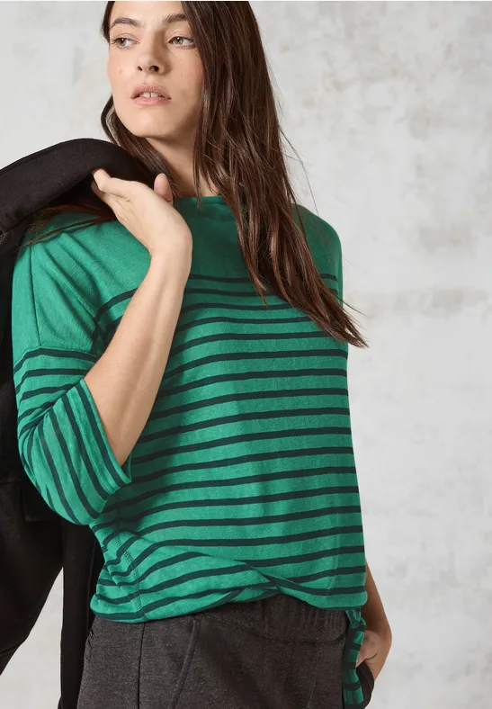 T-shirt avec nœud à l'ourlet malachite green