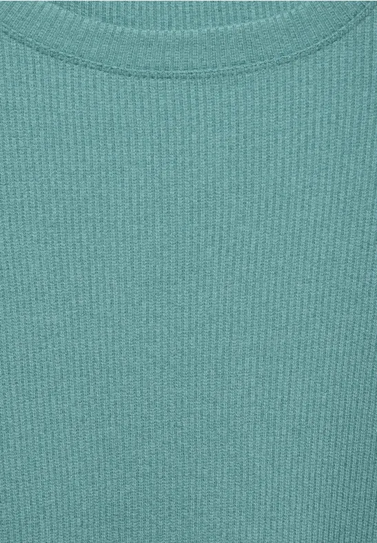T-shirt à côtes adriatic green melange