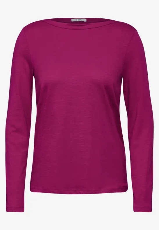 T-shirt avec encolure en U jewel pink