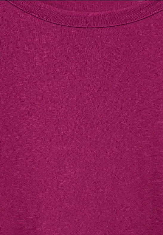 T-shirt avec encolure en U jewel pink