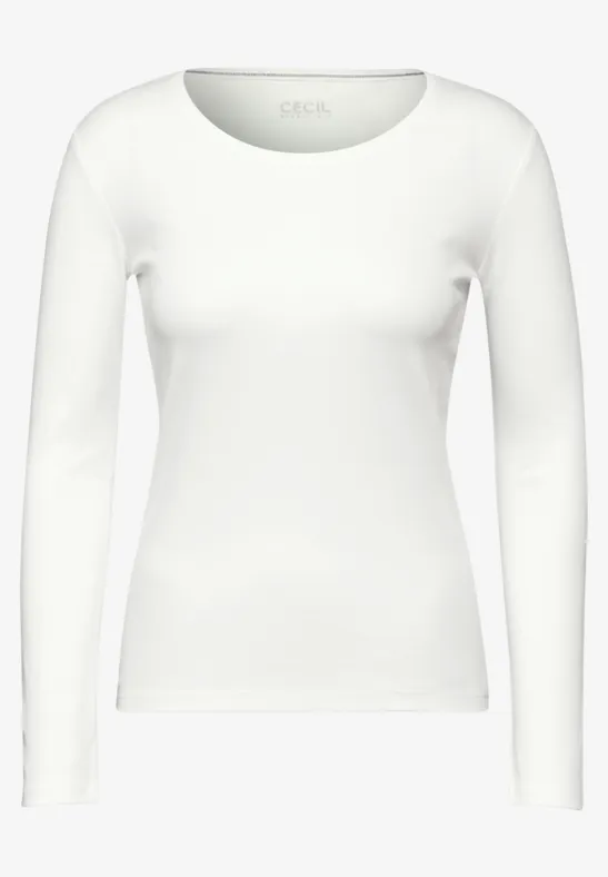 Shirt mit Rundhals vanilla white