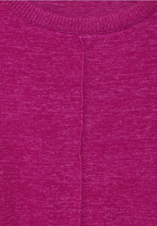 Cosy Langarmshirt jewel pink melange