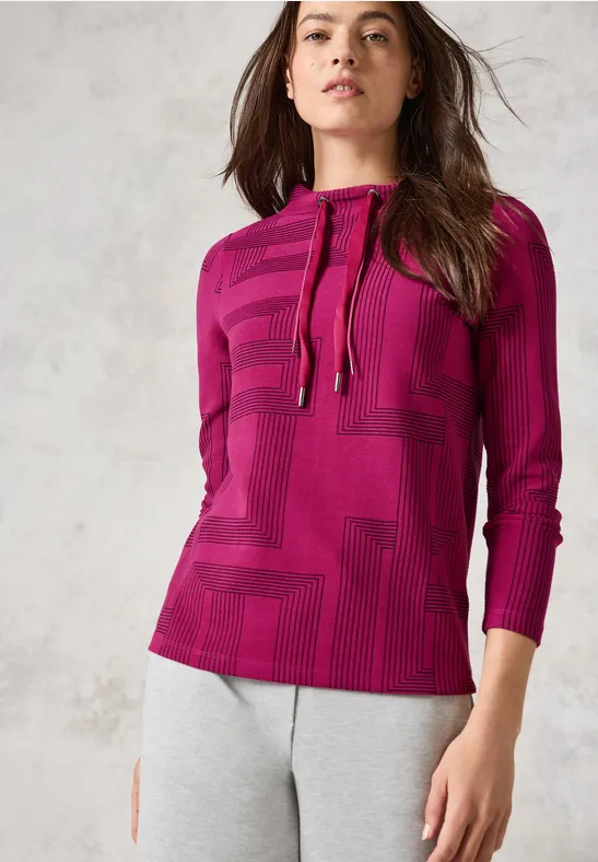 Jacquard Langarmshirt jewel pink