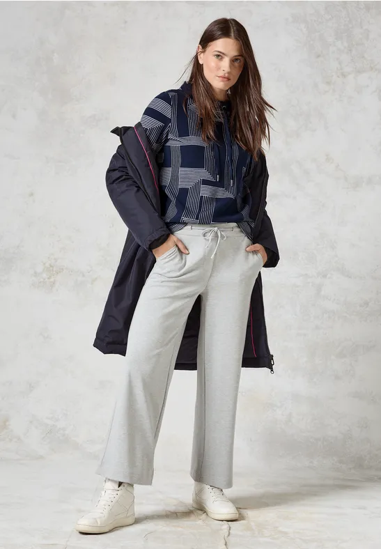 Jacquard Langarmshirt deep petrol