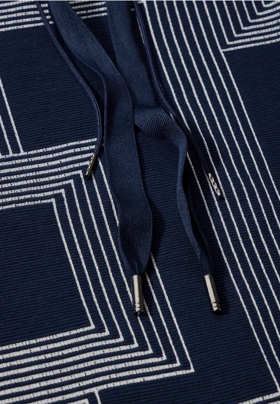 Jacquard Langarmshirt deep petrol