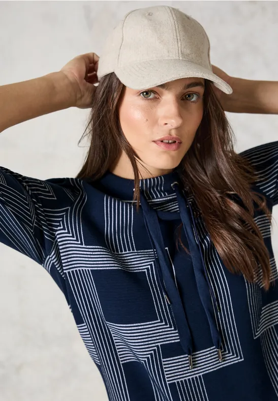 Jacquard Langarmshirt deep petrol