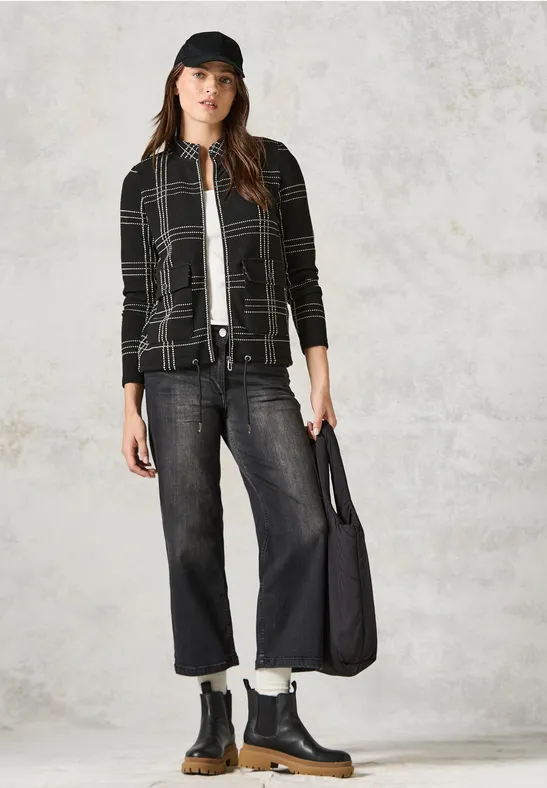 Jaquard-Jacke Black