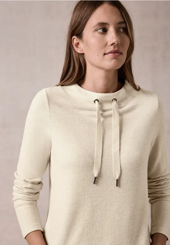 Langarmshirt alabaster beige melange