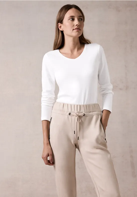 Shirt mit V-Ausschnitt White